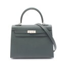 【7%OFFクーポン対象】エルメス HERMES ケリー25 ハンドバッグ バッグ カーフ(牛革) ヴォーエプソン ヴォーエプソン レディース グリーン系 【中...