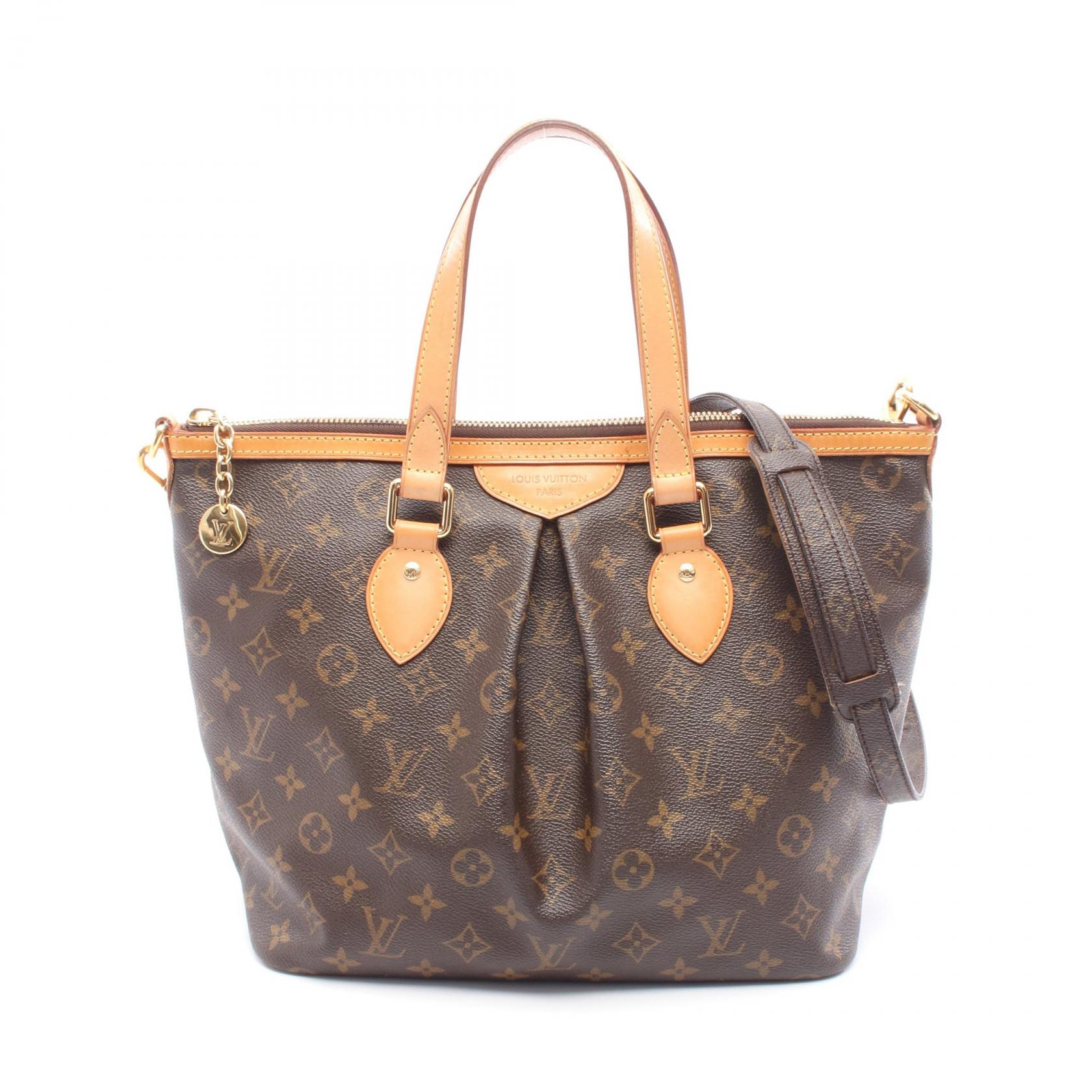 ルイ・ヴィトン LOUIS VUITTON パレルモPM モノグラム ハンドバッグ バッグ PVCコーティングキャンバス レザー レディース ブラウン系 M40145 【中古】