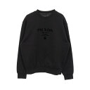 【5%OFFクーポン対象】プラダ PRADA ロゴ スウェット 衣料品 トップス コットン メンズ ブラック系 ACU12012714 【中古】