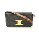【5%OFFクーポン対象】セリーヌ CELINE クロード トリオンフ ショルダーバッグ バッグ PVCコーティングキャンバス レザー レディース ブラウン系 ...