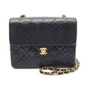 シャネル CHANEL ミニマトラッセ20 ショルダーバッグ バッグ ラムスキン(羊革) レディース ブラック系 A01163 【中古】
