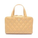 【5%OFFクーポン対象】シャネル CHANEL ワイルドステッチ トートバッグ バッグ レザー レディース ベージュ系 【中古】