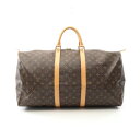 【5%OFFクーポン対象】ルイ・ヴィトン LOUIS VUITTON キーポル55 モノグラム ボストンバッグ バッグ PVCコーティングキャンバス レザー メンズ レディース ブラウン系 M41424 【中古】