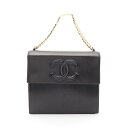 シャネル CHANEL ココマーク ハンドバッグ バッグ ラムスキン(羊革) レディース ブラック系 【中古】