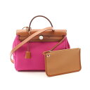 【7%OFFクーポン対象】エルメス HERMES エールバッグジップPM マグノリア デュンヌ ハンドバッグ バッグ トワルアッシュ / ヴァッシュハンター トワルアッシュ レディース ピンク系 / ブラウン系 【中古】