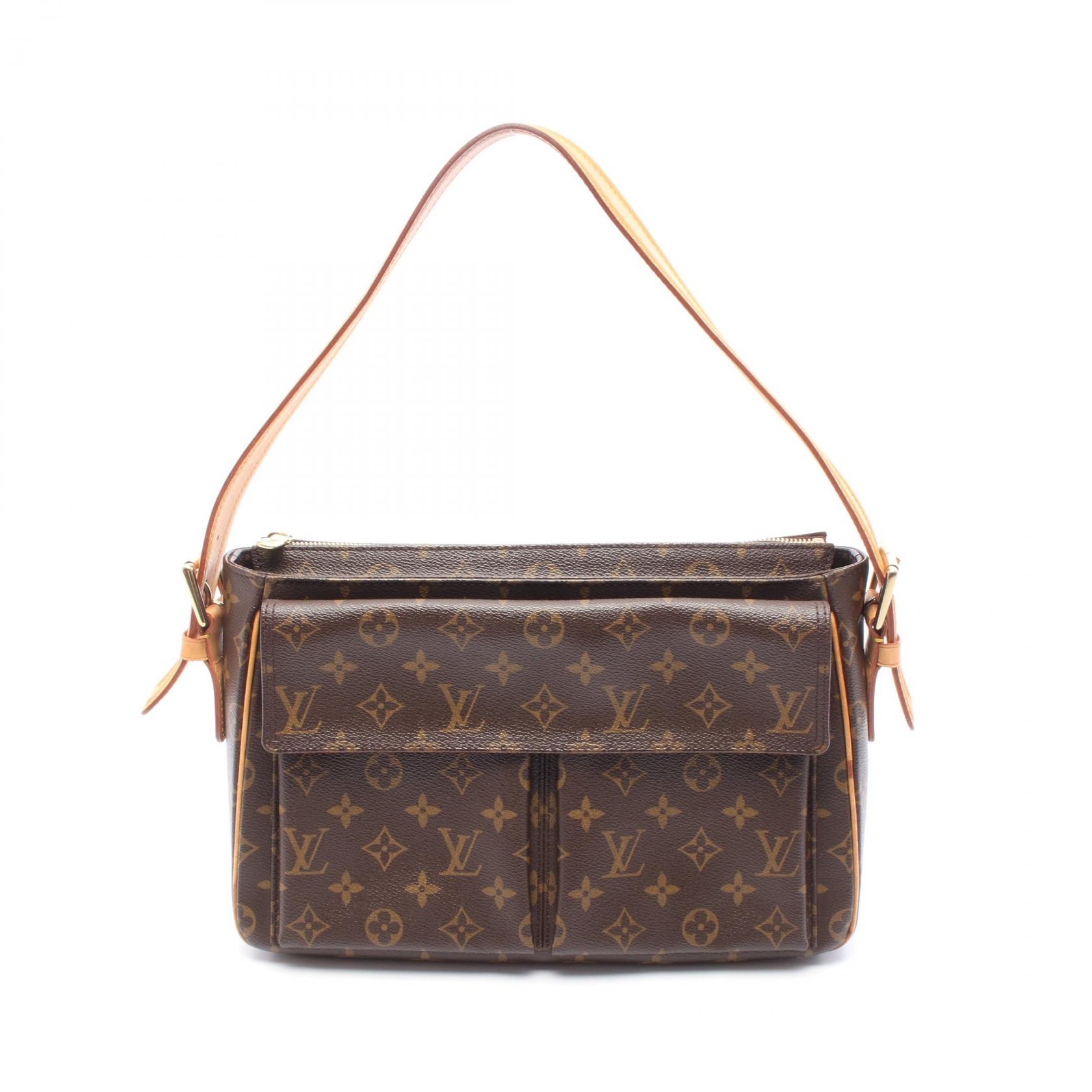 【15％OFFクーポン対象】ルイ・ヴィトン LOUIS VUITTON ヴィバシテGM モノグラム ショルダーバッグ バッグ PVCコーティングキャンバス レザー レディース ブラウン系 M51163 【中古】