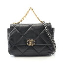 シャネル CHANEL 19 ディズヌフ マトラッセ ショルダーバッグ バッグ ラムスキン(羊革) レディース ブラック系 AS1161 【中古】