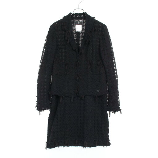 【10%OFFクーポン×P5倍】シャネル CHANEL スーツ 衣料品 ウール ナイロン レディース ブラック系 P24979 P24980 【中古】 【10%OFFクーポン×P5倍】シャネル CHANEL スーツ 衣料品 ウール ナイロン レディース ブラック系 P24979 P24980 【中古】
