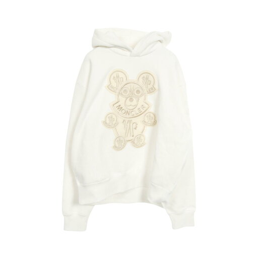 モンクレール MONCLER ベアロゴパッチ フーディ パーカー 衣料品 トップス コットン メンズ ホワイト系 8G00080 【中古】 モンクレール MONCLER ベアロゴパッチ フーディ パーカー 衣料品 トップス コットン メンズ ホワイト系 8G00080 【中古】