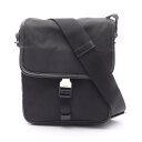 【15%OFFクーポン対象】プラダ PRADA ショルダーバッグ バッグ ナイロン サフィアーノレザー メンズ レディース ブラック系 V167 【中古】