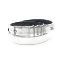 シャネル CHANEL ベルト 衣料品 レザー ラインストーン レディース シルバー系 / マルチカラー 【中古】