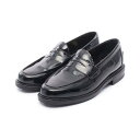 【7%OFFクーポン対象】サンダース SANDERS ローファー 靴 パテントレザー メンズ ブラック系 【中古】