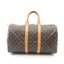 【7千円OFFクーポン】ルイ・ヴィトン LOUIS VUITTON キーポル45 モノグラム ボストンバッグ バッグ PVCコーティングキャンバス レザー メンズ レディース ブラウン系 M41428 【中古】(4)
