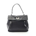 【15%OFFクーポン対象】イヴ・サンローラン YVES SAINT LAURENT ミューズトゥバッグ ハンドバッグ バッグ レザー レディース ブラック系 【中古】