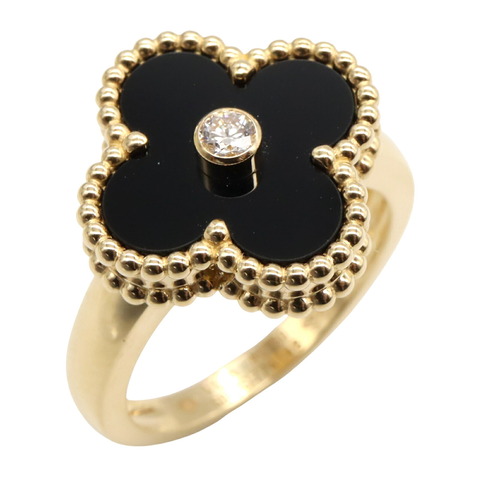 ヴァンクリーフ＆アーペル Van Cleef & Arpels ヴィンテージアルハンブラ リング 1PD リング・指輪 ジュエリー K18（イエローゴールド） ダイヤモンド オニキス レディース クリア系 / ブラック系 VCARA41050 【中古】のサムネイル