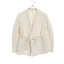 【5%OFFクーポン対象】フミカウチダ FUMIKA UCHIDA ノーカラージャケット 衣料品 アウター ファブリック コットン レディース アイボリー系 FU-J-0T006 【中古】