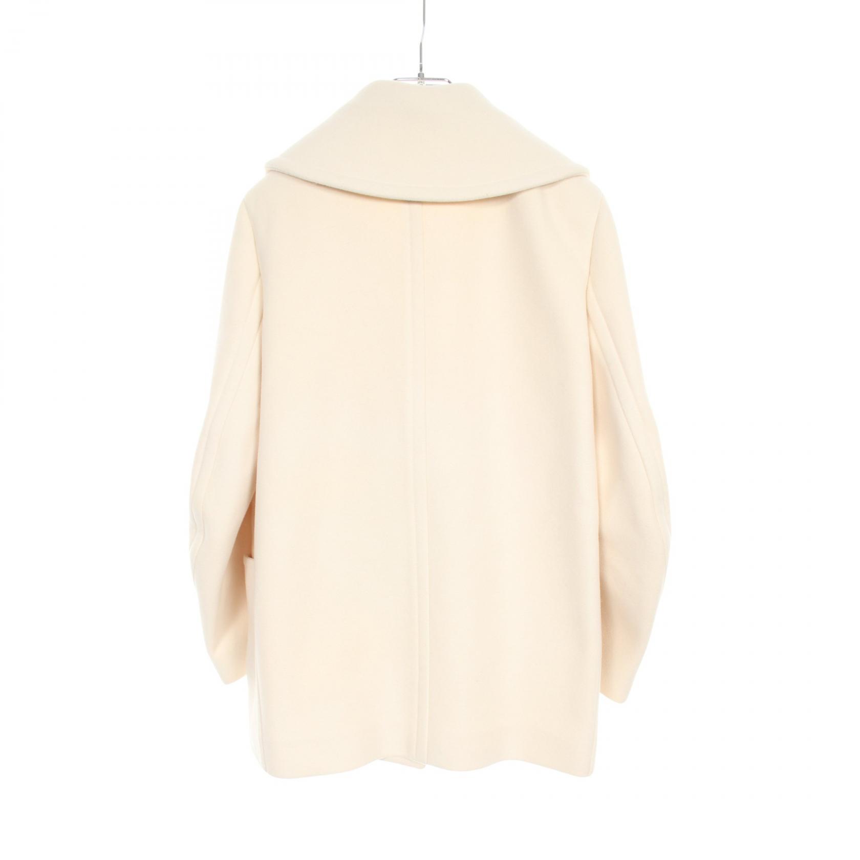 エルメス HERMES ダッフルコート 衣料品 アウター ウール レディース ホワイト系 47-7107 【中古】