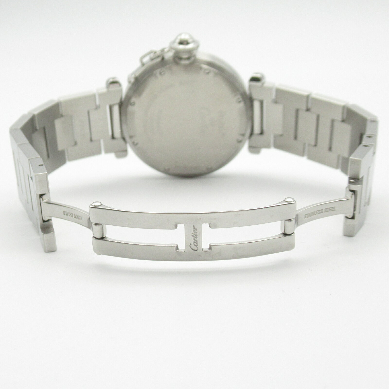 【5％OFFクーポン対象】カルティエ CARTIER パシャC ビッグデイト 腕時計 時計 ステンレススチール ボーイズ ブラック系 W31053M7 【中古】