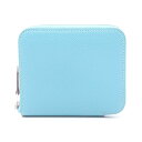 【5%OFFクーポン対象】エルメス HERMES アザップ コンパクト シルクイン ブルーアズテック コインケース 財布 レザー レディース ブルー系 【中古】