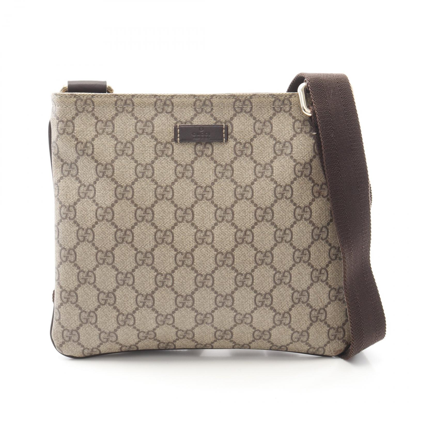 グッチ GUCCI GGスプリーム ショルダーバッグ バッグ PVCコーティングキャンバス レザー レディース ベージュ系 / ブラウン系 201538 【中古】