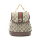 【5%OFFクーポン対象】グッチ GUCCI オフディア ミニ GGスプリーム リュックサック バックパック バッグ PVCコーティングキャンバス レザー レディース ベージュ系 / ブラウン系 79522196IWG8745 【新品】(4)