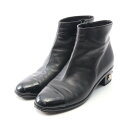 【5%OFFクーポン対象】シャネル CHANEL ココマーク カメリア ブーツ 靴 レザー レディース ブラック系 G33264 【中古】