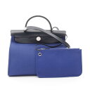 【15%OFFクーポン対象】エルメス HERMES エールバッグジップPM ブルーエレクトリック ハンドバッグ バッグ レザー トワルミリタリー トワルミリタリー レディース ブルー系 / ブラック系 H068675CKAQ 【中古】