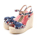 【7%OFFクーポン対象】ヴァレンティノ・ガラヴァーニ Valentino Garavani サンダル 靴 ファブリック / ラフィア レディース ネイビー系 ...