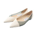【2点以上で10%OFF対象】ジミーチュウ JIMMY CHOO SAIA FLAT 靴 レザー レディース ホワイト系 / グリーン系 【中古】