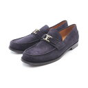 【5%OFFクーポン対象】ルイ・ヴィトン LOUIS VUITTON メジャーライン モノグラム ローファー 靴 スウェード メンズ ネイビー系 【中古】