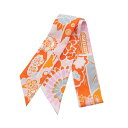 エルメス HERMES ツイリー BINGATA スカーフ 衣料品 シルク シルク レディース オレンジ系 / ピンク系 / マルチカラー 【中古】