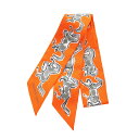 エルメス HERMES ツイリー CHEVAUX EN LIBERTE スカーフ 衣料品 シルク シルク レディース オレンジ系 / マルチカラー 【中古】