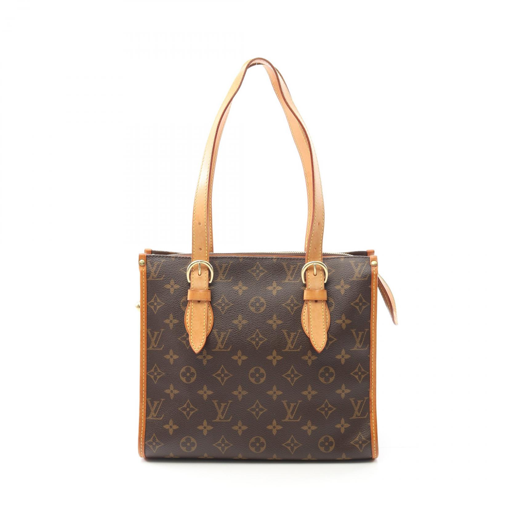 【15％OFFクーポン対象】ルイ・ヴィトン LOUIS VUITTON ポパンクール オ トートバッグ バッグ PVCコーティングキャンバス レザー モノグラム レディース ブラウン系 M40007 【中古】