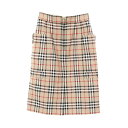バーバリー BURBERRY ノバチェック スカート 衣料品 ボトムス ウール レディース ベージュ系 / マルチカラー 8018657 【中古】