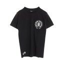 【7%OFFクーポン対象】クロムハーツ CHROME HEARTS アメリカンフラッグ ヴァインダガー ホースシュー プリント カットソー 衣料品 トップス コットン メンズ ブラック系 【中古】