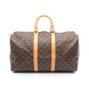 【5%OFFクーポン対象】ルイ・ヴィトン LOUIS VUITTON キーポル45 ボストンバッグ バッグ PVCコーティングキャンバス レザー モノグラム メンズ レディース ブラウン系 M41428 【中古】