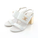 シャネル CHANEL ココマーク サンダル 靴 パテントレザー レディース ホワイト系 【中古】