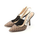 クリスチャンディオール Christian Dior J'ADIOR スリングバックパンプス サンダル 靴 レザー ファブリック レディース ベージュ系 / ブ...