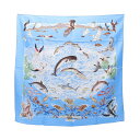 エルメス HERMES カレ90 La Vie Precieuse de la Mediterranee スカーフ 衣料品 シルク シルク レディース ブルー系...