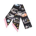 エルメス HERMES ツイリー HERMES STORY スカーフ 衣料品 シルク シルク レディース ブラック系 / マルチカラー 【中古】