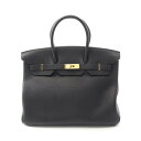 【15%OFFクーポン対象】エルメス HERMES バーキン35 ハンドバッグ バッグ トゴ トゴ レディース ブラック系 【中古】