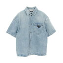 【5%OFFクーポン対象】プラダ PRADA 三角プレート 衣料品 トップス デニム メンズ ブルー系 GEC067 【中古】