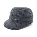 エルメス HERMES Emma Code キャップ 帽子 ラフィア レディース ネイビー系 【中古】