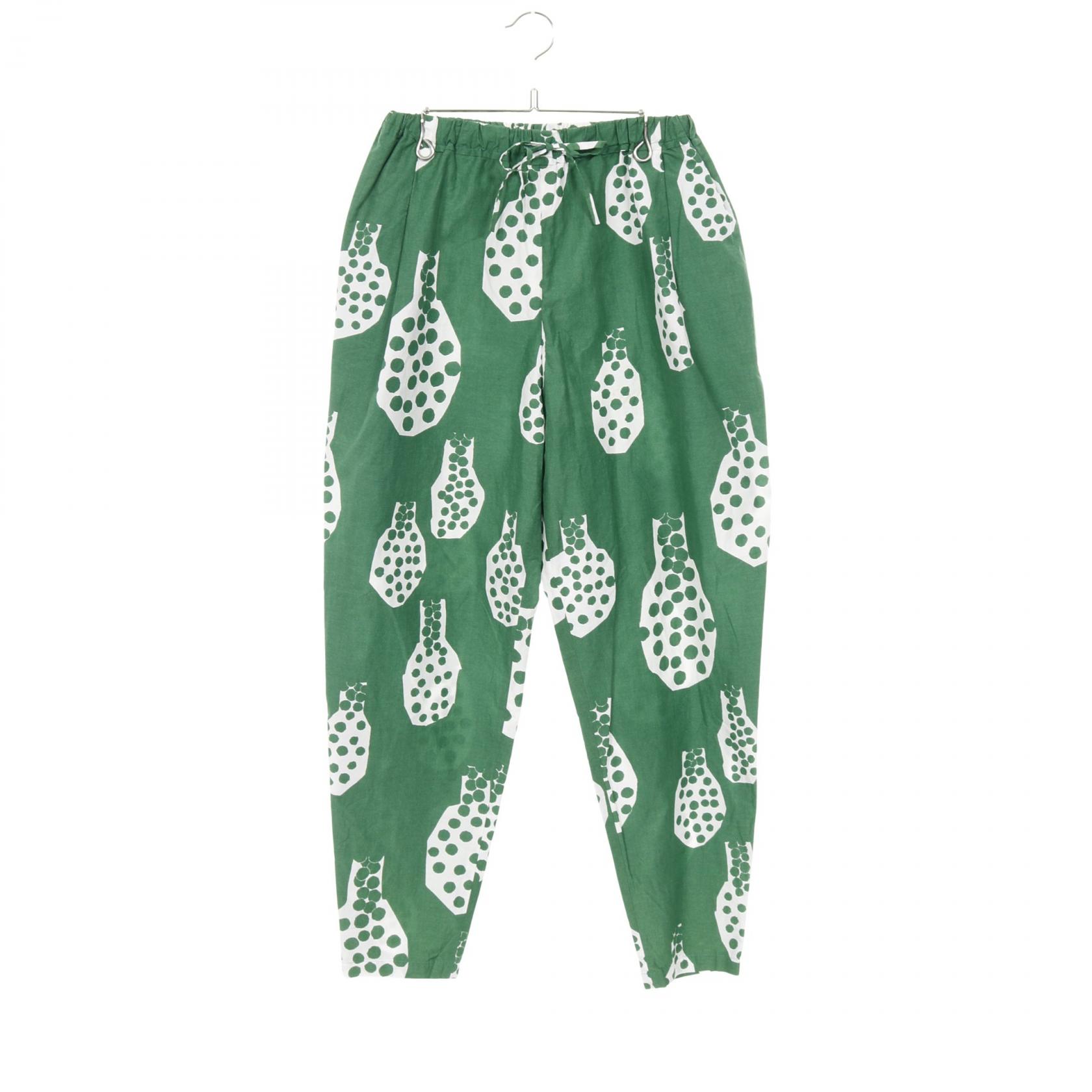 【10％OFFクーポン対象】ミナペルホネン mina perhonen cidre パンツ 衣料品 ボトムス コットン レディース グリーン系 ys4465 【中古】