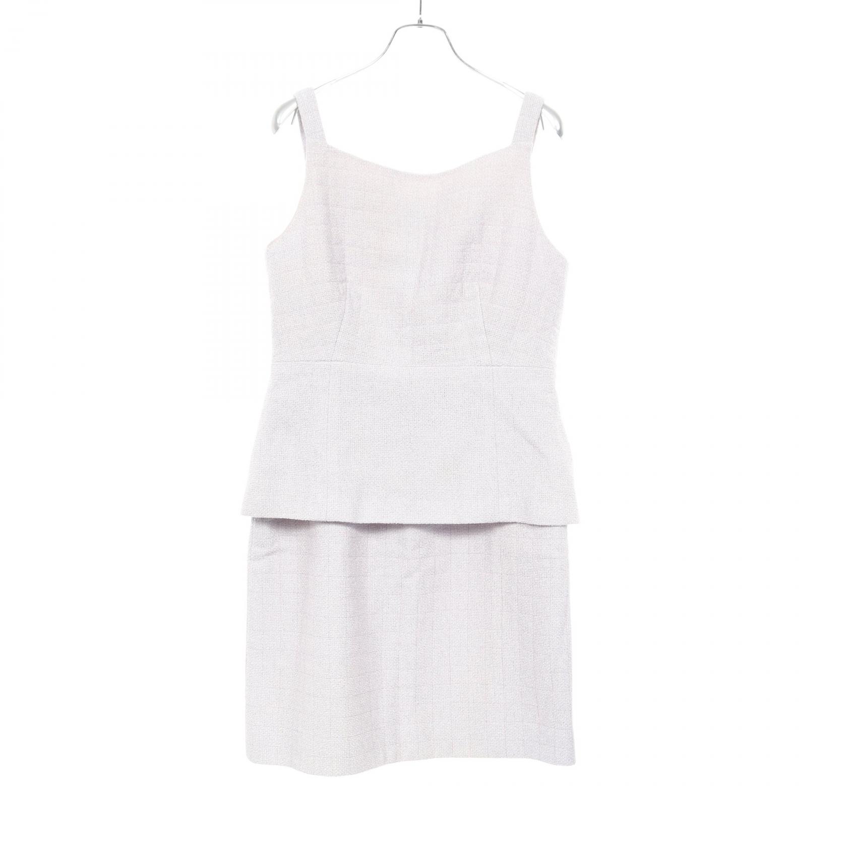 シャネル CHANEL ココマークボタン ツイード セットアップ 衣料品 コットン ウール ナイロン レディース ピンク系 / ブルー系 P15800 【中古】