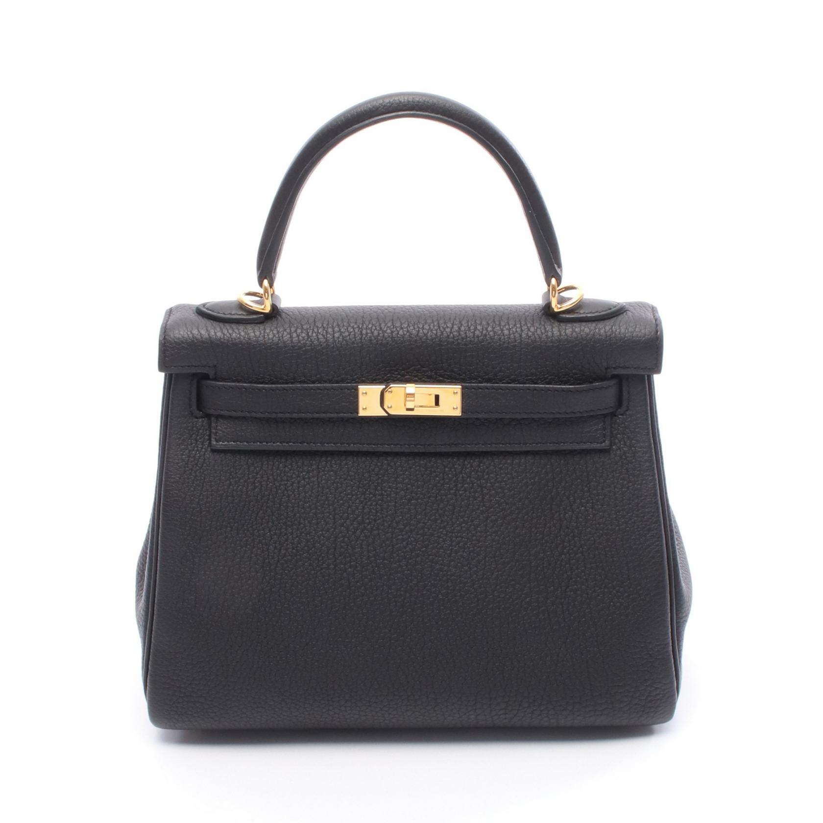 【5％OFFクーポン対象】エルメス HERMES ケリー25 キャバン ハンドバッグ バッグ トゴ トゴ レディース ブラック系 044624CC 【中古】