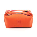 【10%OFFクーポン対象】エルメス HERMES ブリッドアブラックPM ハンドバッグ バッグ キャンバス レディース オレンジ系 / ボルドー系 【中古】