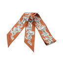 エルメス HERMES ツイリー CHEVAUX EN LIBERTE スカーフ 衣料品 シルク シルク レディース ブラウン系 / マルチカラー 【中古】