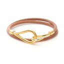 エルメス HERMES ジャンボチョーカー ブレスレット アクセサリー GP(ゴールドメッキ) レザー レディース ブラウン系 / ゴールド系 【中古】