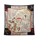 エルメス HERMES カレ90 Neige d'Antan スカーフ 衣料品 シルク シルク レディース ブラック系 / マルチカラー 【中古】
